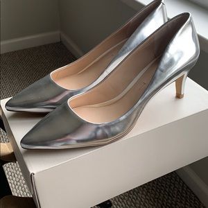 Banana Republic Silver Metallic Heels